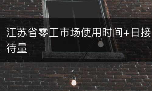 江苏省零工市场使用时间+日接待量