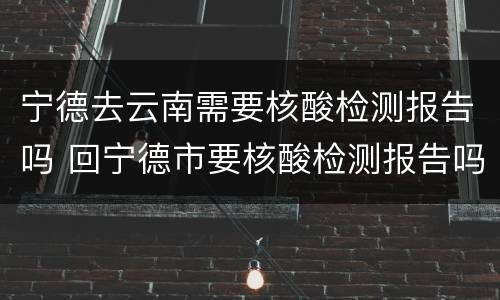 宁德去云南需要核酸检测报告吗 回宁德市要核酸检测报告吗