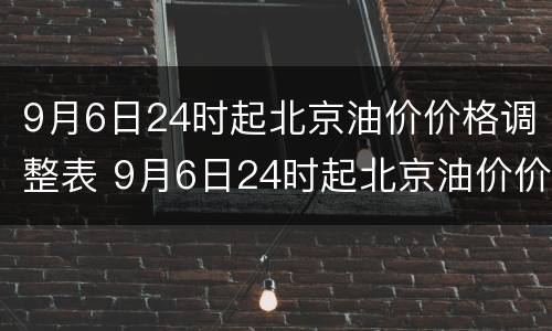 9月6日24时起北京油价价格调整表 9月6日24时起北京油价价格调整表