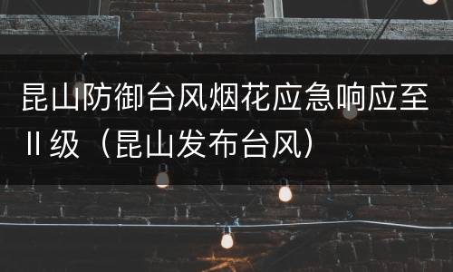昆山防御台风烟花应急响应至Ⅱ级（昆山发布台风）