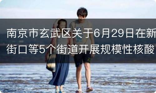 南京市玄武区关于6月29日在新街口等5个街道开展规模性核酸检测的通告