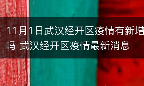 11月1日武汉经开区疫情有新增吗 武汉经开区疫情最新消息