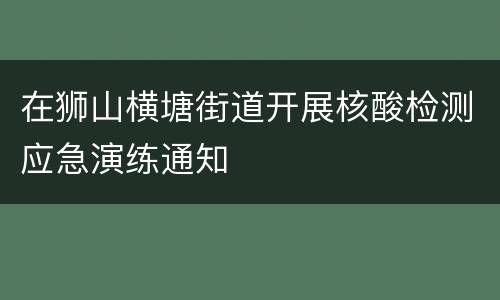 在狮山横塘街道开展核酸检测应急演练通知