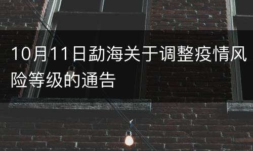 10月11日勐海关于调整疫情风险等级的通告