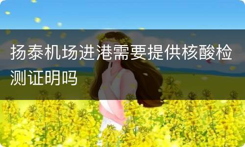 扬泰机场进港需要提供核酸检测证明吗