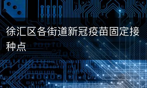 徐汇区各街道新冠疫苗固定接种点
