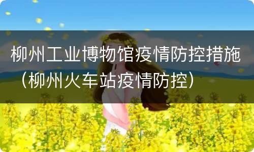 柳州工业博物馆疫情防控措施（柳州火车站疫情防控）