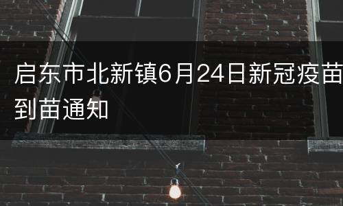 启东市北新镇6月24日新冠疫苗到苗通知