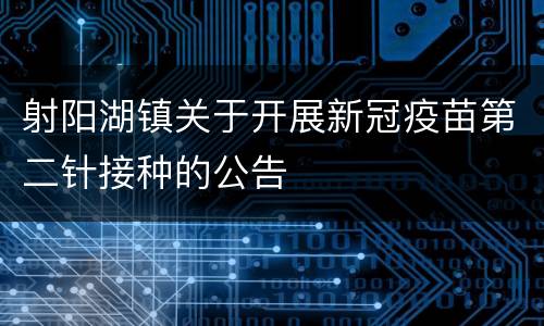 射阳湖镇关于开展新冠疫苗第二针接种的公告
