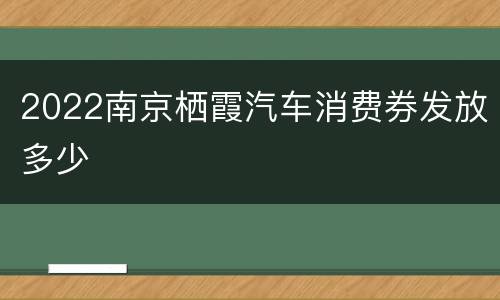2022南京栖霞汽车消费券发放多少