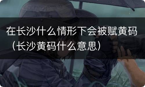 在长沙什么情形下会被赋黄码（长沙黄码什么意思）