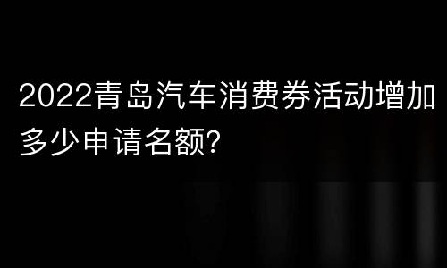 2022青岛汽车消费券活动增加多少申请名额？