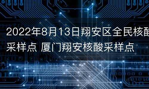 2022年8月13日翔安区全民核酸采样点 厦门翔安核酸采样点