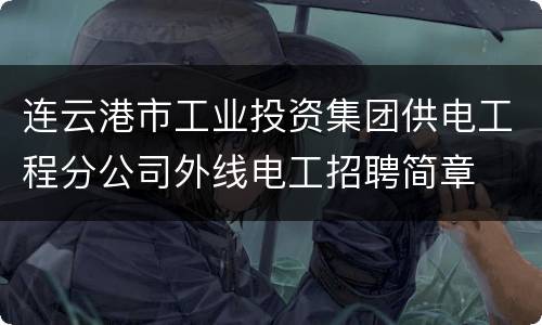 连云港市工业投资集团供电工程分公司外线电工招聘简章