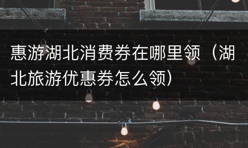 惠游湖北消费券在哪里领（湖北旅游优惠券怎么领）