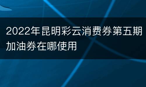2022年昆明彩云消费券第五期加油券在哪使用