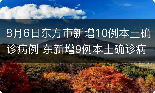 8月6日东方市新增10例本土确诊病例 东新增9例本土确诊病例