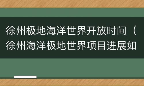 徐州极地海洋世界开放时间（徐州海洋极地世界项目进展如何）