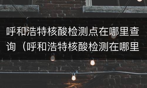 呼和浩特核酸检测点在哪里查询（呼和浩特核酸检测在哪里查询结果）