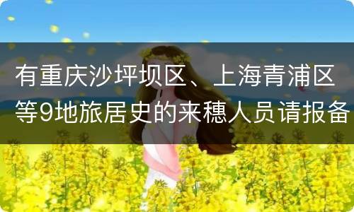 有重庆沙坪坝区、上海青浦区等9地旅居史的来穗人员请报备