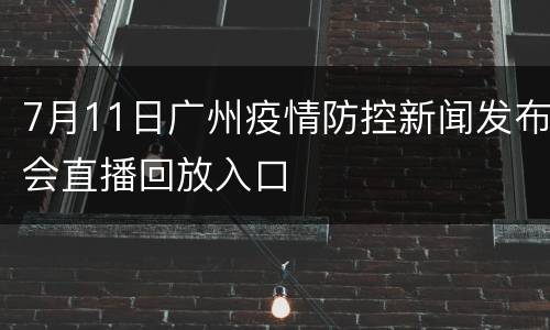 7月11日广州疫情防控新闻发布会直播回放入口