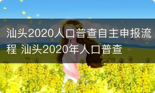 汕头2020人口普查自主申报流程 汕头2020年人口普查