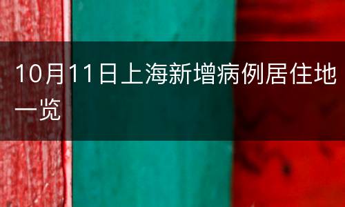 10月11日上海新增病例居住地一览