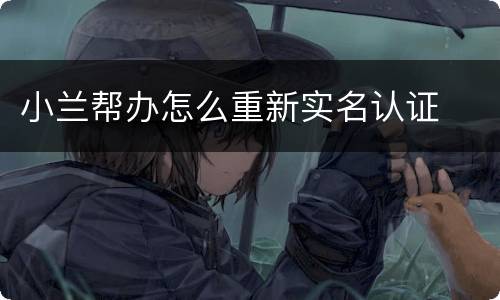 小兰帮办怎么重新实名认证