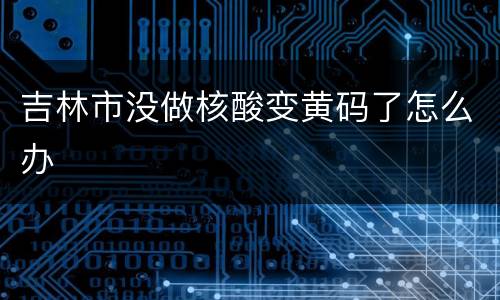 吉林市没做核酸变黄码了怎么办