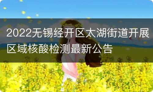 2022无锡经开区太湖街道开展区域核酸检测最新公告