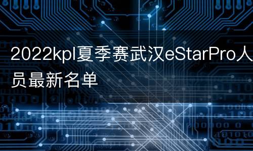 2022kpl夏季赛武汉eStarPro人员最新名单