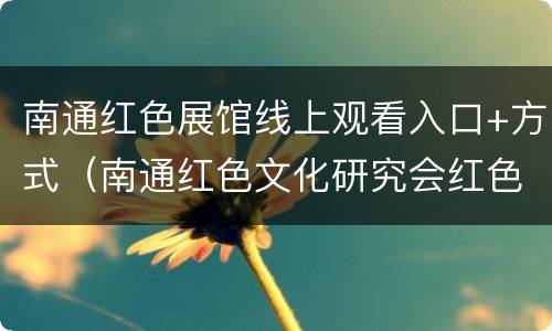 南通红色展馆线上观看入口+方式（南通红色文化研究会红色展览馆）