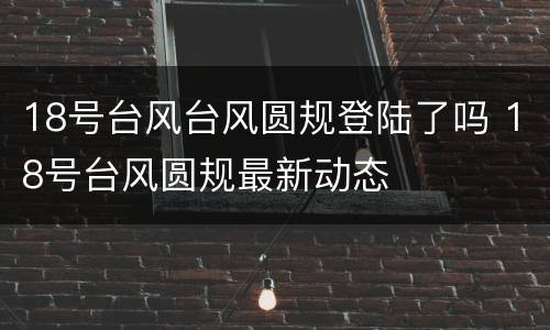 18号台风台风圆规登陆了吗 18号台风圆规最新动态
