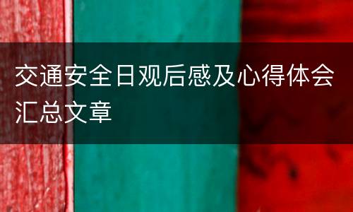 交通安全日观后感及心得体会汇总文章