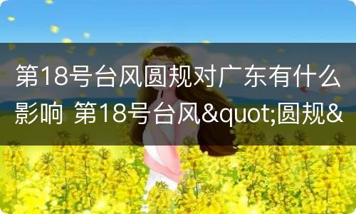 第18号台风圆规对广东有什么影响 第18号台风"圆规"