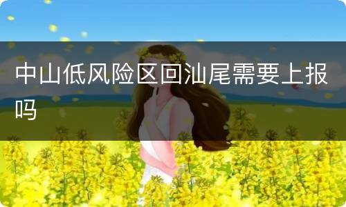 中山低风险区回汕尾需要上报吗