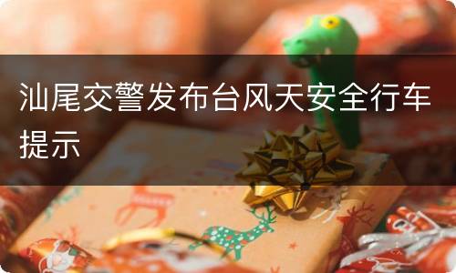 汕尾交警发布台风天安全行车提示