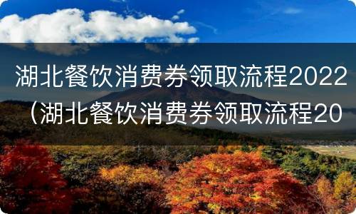湖北餐饮消费券领取流程2022（湖北餐饮消费券领取流程2022年）