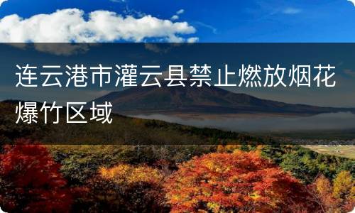 连云港市灌云县禁止燃放烟花爆竹区域