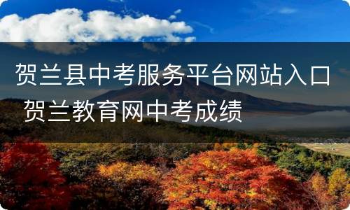贺兰县中考服务平台网站入口 贺兰教育网中考成绩