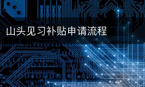 山头见习补贴申请流程