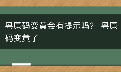 粤康码变黄会有提示吗？ 粤康码变黄了