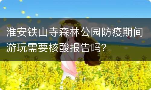 淮安铁山寺森林公园防疫期间游玩需要核酸报告吗？