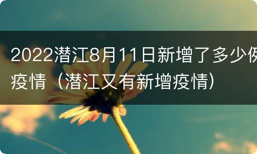 2022潜江8月11日新增了多少例疫情（潜江又有新增疫情）
