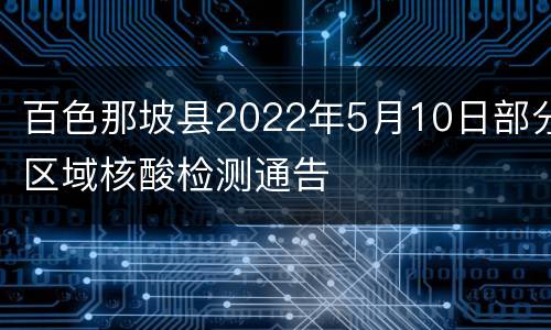 百色那坡县2022年5月10日部分区域核酸检测通告