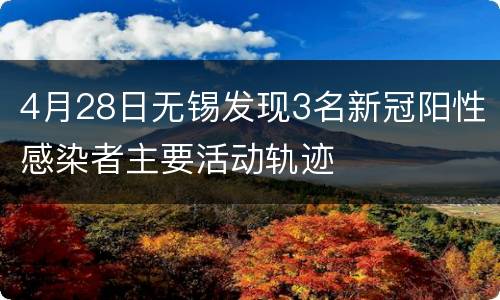 4月28日无锡发现3名新冠阳性感染者主要活动轨迹