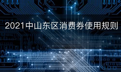 2021中山东区消费券使用规则