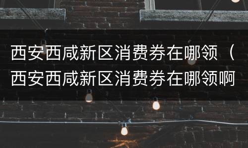 西安西咸新区消费券在哪领（西安西咸新区消费券在哪领啊）
