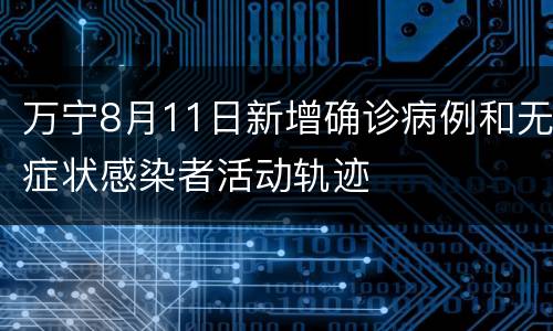 万宁8月11日新增确诊病例和无症状感染者活动轨迹