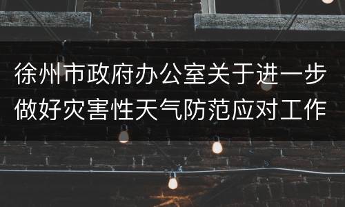 徐州市政府办公室关于进一步做好灾害性天气防范应对工作的通知